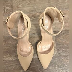 Forever 21 Beige Ankle Strap Heels